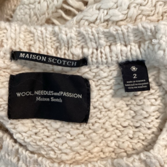 Maison Scotch Sweater Dress Size 2 Cream Open Knit - Picture 6 of 7